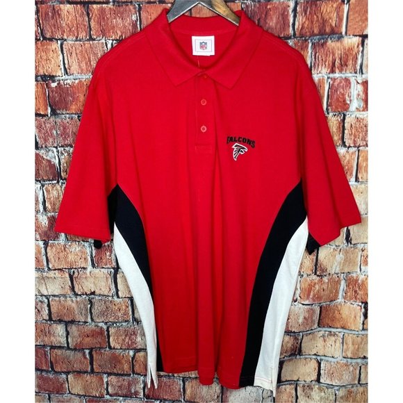 NWT Atlanta Falcons ATL NFL Football Men’s XL Red Black Short Sleeve Polo Shirt - Picture 2 of 5